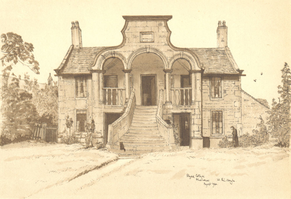 STYDD. Cottage Almshouses. Lancashire. By W Fairclough 1948 old vintage print